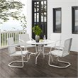 Crosley Furniture Bates 5 Piece Metal Outdoor Dining Set in White Gloss