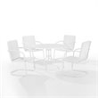 Crosley Furniture Bates 5 Piece Metal Outdoor Dining Set in White Gloss
