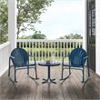 Crosley Furniture Griffith 3 Piece Metal Outdoor Rocking Chair Set in Navy Gloss