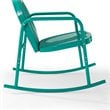 Crosley Furniture Griffith 3 Piece Metal Outdoor Rocking Chair Set in Turquoise