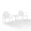 Crosley Furniture Griffith 3 Piece Metal Outdoor Rocking Chair Set in White