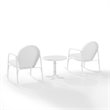 Crosley Furniture Griffith 3 Piece Metal Outdoor Rocking Chair Set in White