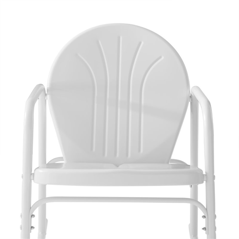 Crosley Furniture Griffith 3 Piece Metal Outdoor Rocking Chair Set in White
