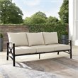 Crosley Furniture Kaplan Outdoor Metal Sofa in Oatmeal/Oil Rubbed Bronze