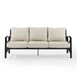 Crosley Furniture Kaplan Outdoor Metal Sofa in Oatmeal/Oil Rubbed Bronze