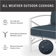 Crosley Kaplan Outdoor Metal Sofa in Navy/White