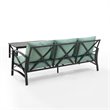 Crosley Furniture Kaplan 2 Piece Metal Outdoor Sofa Set in Mist Green