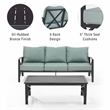 Crosley Furniture Kaplan 2 Piece Metal Outdoor Sofa Set in Mist Green