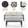 Crosley Furniture Kaplan 2 Piece Metal Outdoor Sofa Set in Oatmeal
