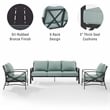 Crosley Furniture Kaplan 3 Piece Metal Outdoor Sofa Set in Mist Green