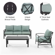 Crosley Furniture Kaplan 3 Piece Metal Outdoor Sofa Set in Mist Green