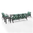 Crosley Furniture Kaplan 5 Piece Metal Outdoor Sofa Set in Mist Green
