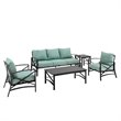 Crosley Furniture Kaplan 5 Piece Metal Outdoor Sofa Set in Mist Green