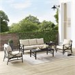 Crosley Furniture Kaplan 5 Piece Metal Outdoor Sofa Set in Oatmeal