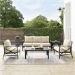Crosley Furniture Kaplan 5 Piece Metal Outdoor Sofa Set in Oatmeal