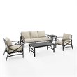 Crosley Furniture Kaplan 5 Piece Metal Outdoor Sofa Set in Oatmeal