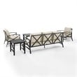 Crosley Furniture Kaplan 5 Piece Metal Outdoor Sofa Set in Oatmeal