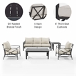 Crosley Furniture Kaplan 5 Piece Metal Outdoor Sofa Set in Oatmeal