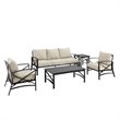 Crosley Furniture Kaplan 5 Piece Metal Outdoor Sofa Set in Oatmeal