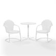 Crosley Furniture Tulip 3 Piece Metal Outdoor Bistro Set in White