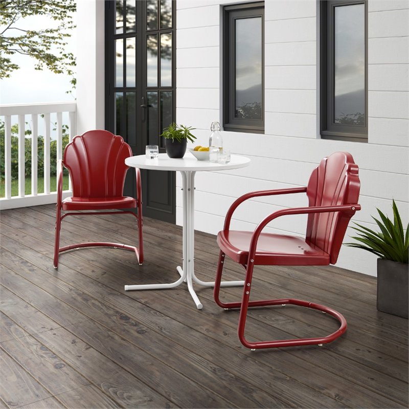 3 piece red online bistro set