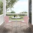 Crosley Furniture Tulip 3 Piece Metal Outdoor Bistro Set in Pastel Pink