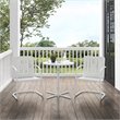 Crosley Furniture Bates 3 Piece Metal Outdoor Bistro Set in White Gloss