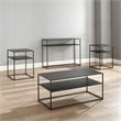 Crosley Furniture Braxton 4 Piece Modern Metal Coffee Table Set in Matte Black