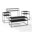 Crosley Furniture Braxton 4 Piece Modern Metal Coffee Table Set in Matte Black