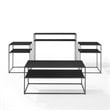 Crosley Furniture Braxton 4 Piece Modern Metal Coffee Table Set in Matte Black