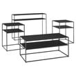 Crosley Furniture Braxton 4 Piece Modern Metal Coffee Table Set in Matte Black