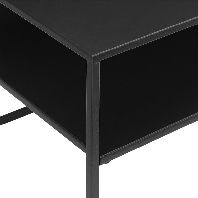 Crosley Braxton 3 Piece Modern Coffee Table Set in Matte Black | BushFurnitureCollection.com