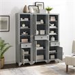 Crosley Furniture Tara 3 Piece Transitional Wood Pantry Set in Distressed Gray