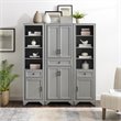 Crosley Furniture Tara 3 Piece Transitional Wood Pantry Set in Distressed Gray