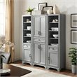 Crosley Furniture Tara 3 Piece Transitional Wood Pantry Set in Distressed Gray