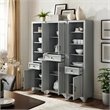 Crosley Furniture Tara 3 Piece Transitional Wood Pantry Set in Distressed Gray
