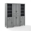 Crosley Furniture Tara 3 Piece Transitional Wood Pantry Set in Distressed Gray