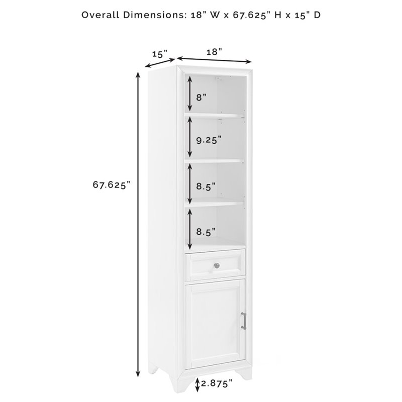 Crosley Furniture Tara 3 Piece Transitional Wood Pantry Set in Distressed Gray