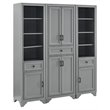 Crosley Furniture Tara 3 Piece Transitional Wood Pantry Set in Distressed Gray