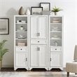 Crosley Furniture Tara 3 Piece Transitional Wood Pantry Set in Distressed White