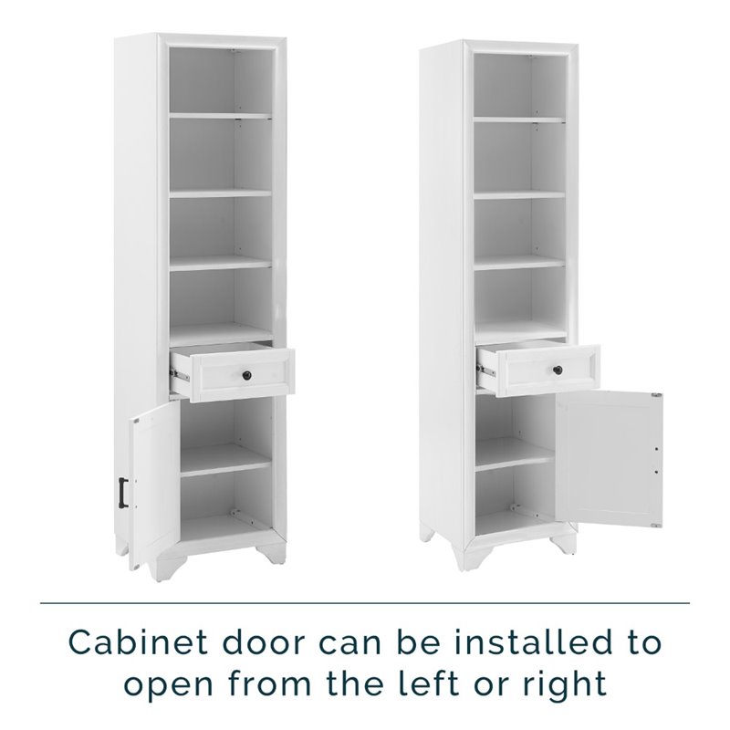 Crosley Furniture Tara 3 Piece Transitional Wood Pantry Set in Distressed White