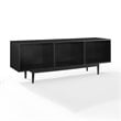 Crosley Furniture Liam Mid-Century Wood Record Storage Console Cabinet in Black
