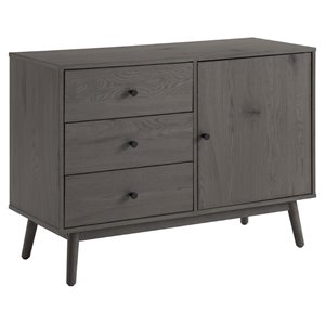 Crosley Furniture Lucas Engineered Wood 3-Drawers Media Console Table in Gray