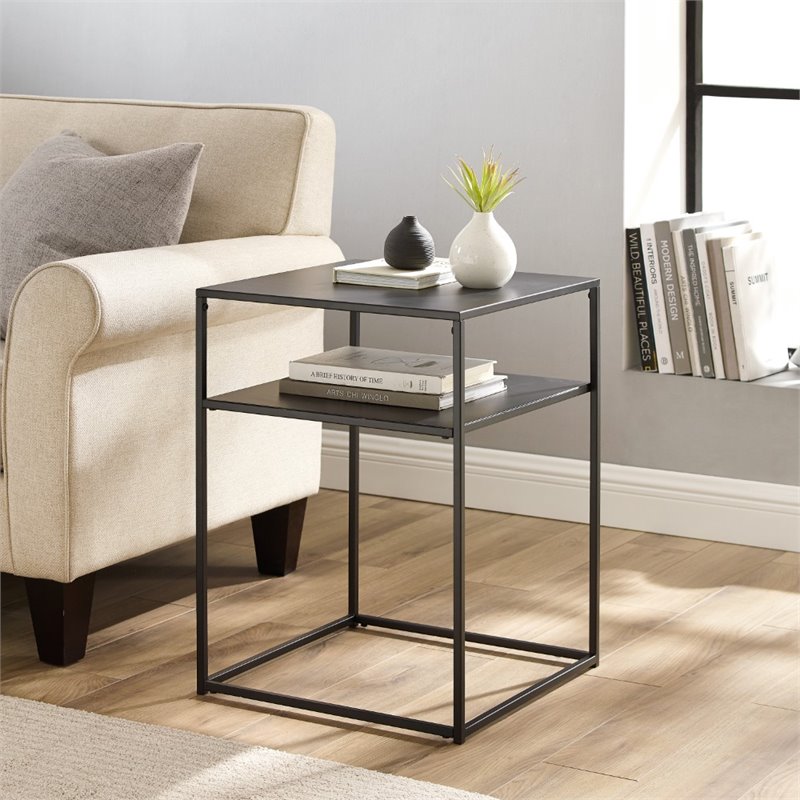 Crosley Furniture Braxton Modern Metal End Table in Matte Black