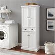 Crosley Furniture Shoreline Coastal Wood Pantry in Distressed White/Black