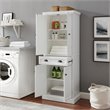 Crosley Furniture Shoreline Coastal Wood Pantry in Distressed White/Black
