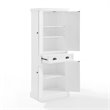 Crosley Furniture Shoreline Coastal Wood Pantry in Distressed White/Black