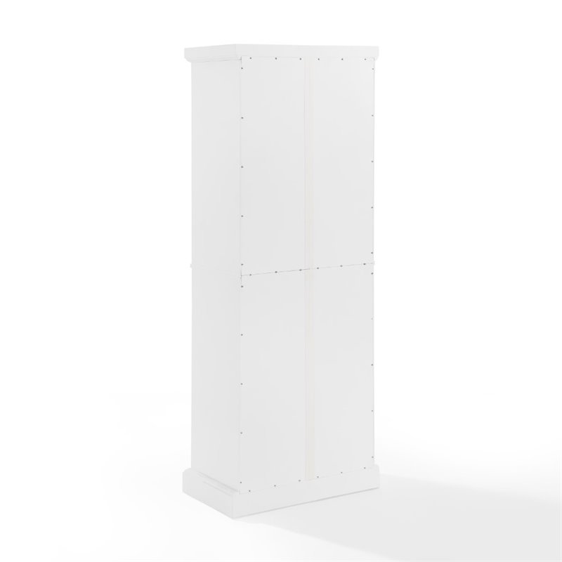 Crosley Furniture Shoreline Coastal Wood Pantry in Distressed White/Black