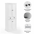 Crosley Furniture Shoreline Coastal Wood Pantry in Distressed White/Black