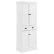 Crosley Furniture Shoreline Coastal Wood Pantry in Distressed White/Black